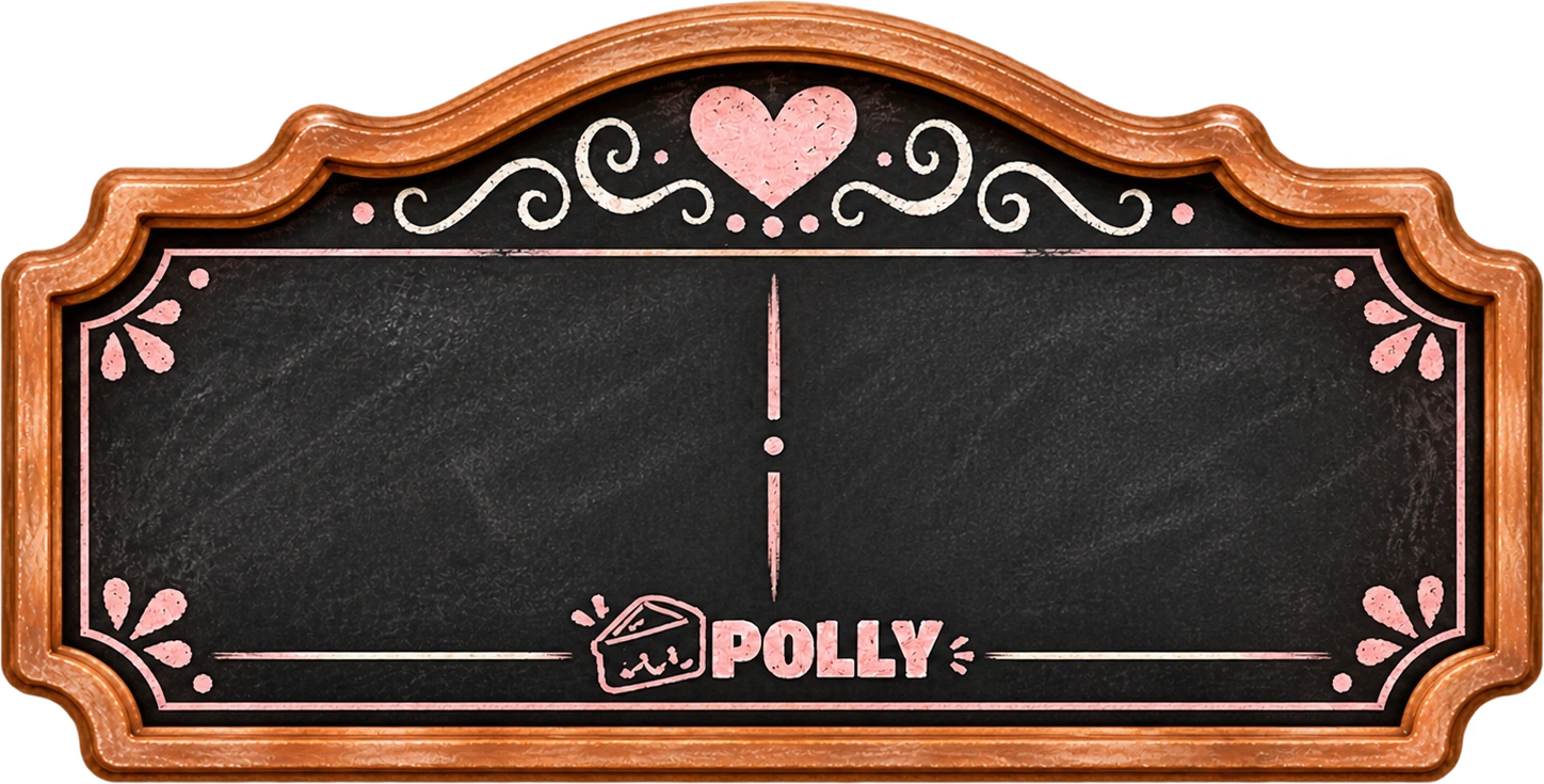 Letrero de precios de tortas caseras Polly